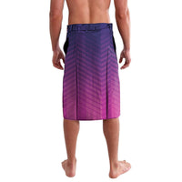 Dark purple sports sarong with elastic waistband, purple gradient pattern, knee-length