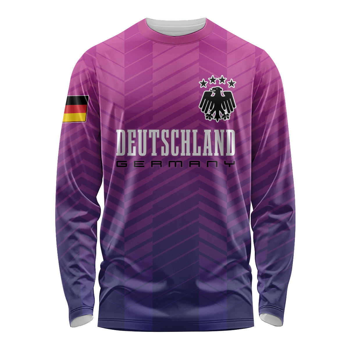 Germany long-sleeve football shirt, purple-pink gradient, crest and Germany lettering