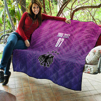 Germany football quilt, quilted pink-purple blanket with YOUR TEXT 07 and eagle graphic