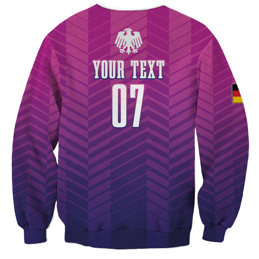 Unisex pink-purple football sweatshirt back with crest and large 07 print