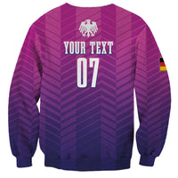 Unisex pink-purple football sweatshirt back with crest and large 07 print