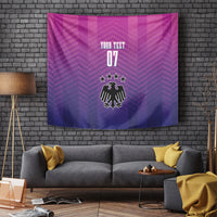 Pink and purple Germany football tapestry with chevron design, emblem, stars and 07