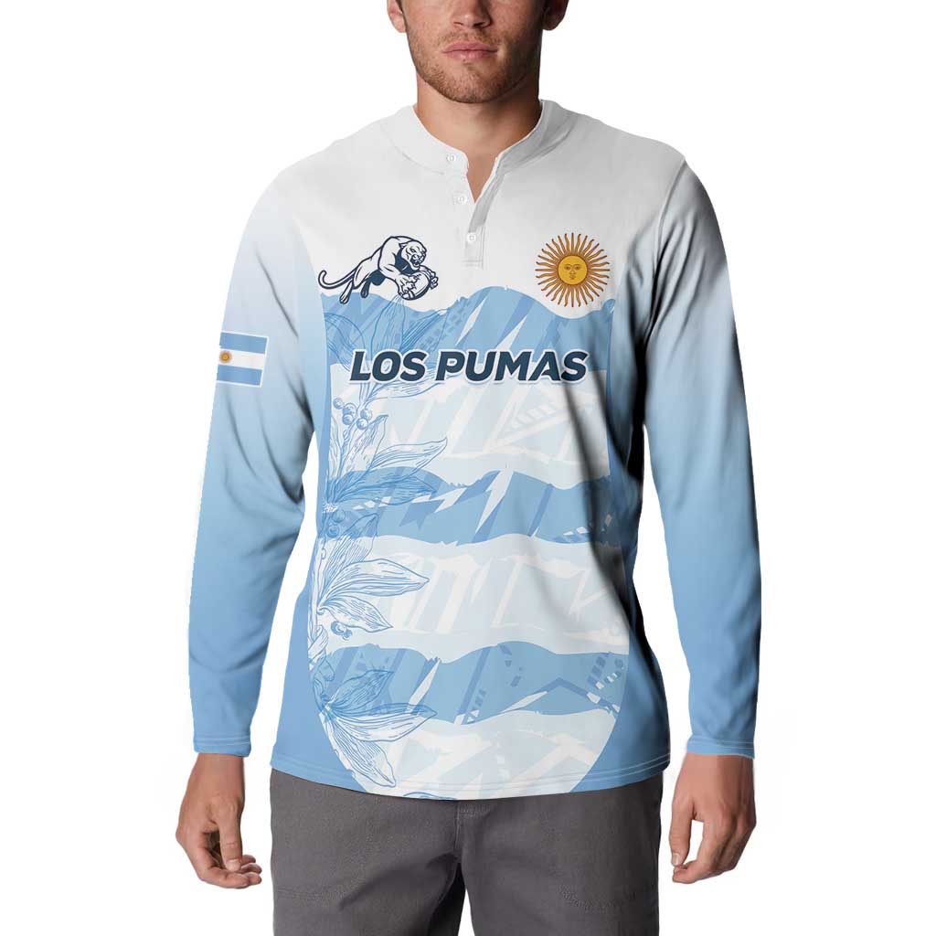 Argentina Rugby Los Pumas Custom Button Sweatshirt Traditional Colors - Wonder Print Shop