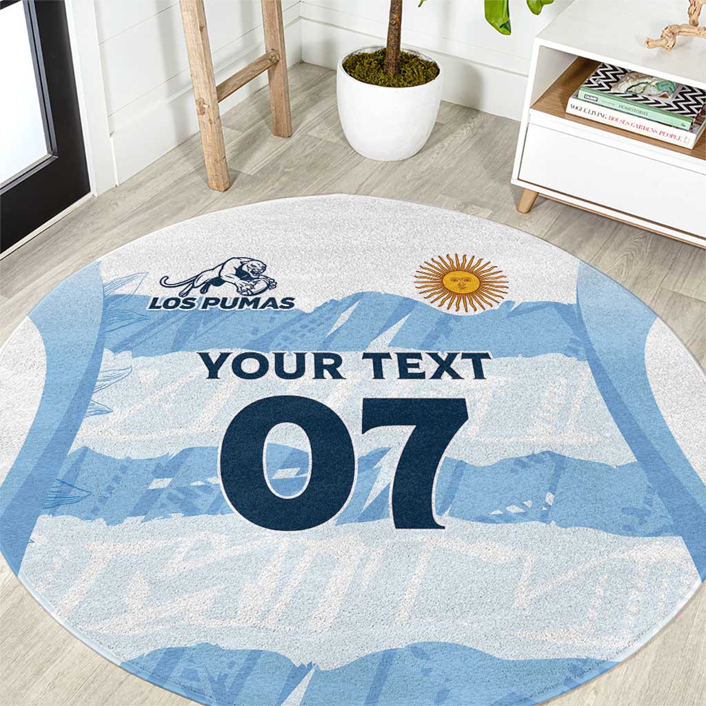 Argentina Rugby Los Pumas Custom Round Carpet Traditional Colors - Wonder Print Shop
