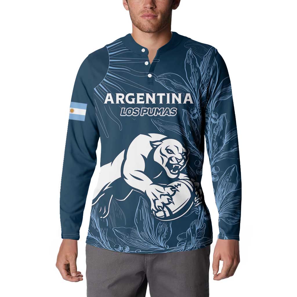 Argentina Rugby Los Pumas Custom Button Sweatshirt Laurel Wreath Inspired - Wonder Print Shop