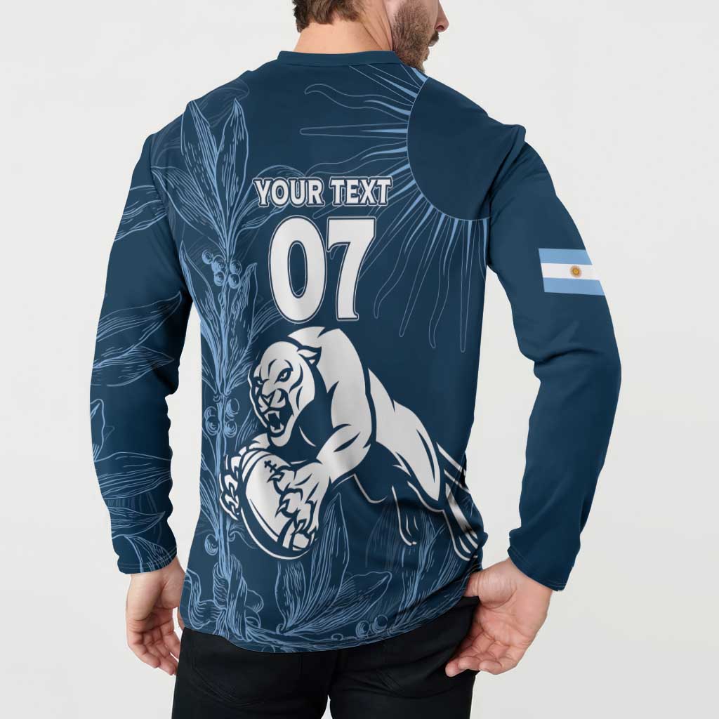 Argentina Rugby Los Pumas Custom Button Sweatshirt Laurel Wreath Inspired - Wonder Print Shop
