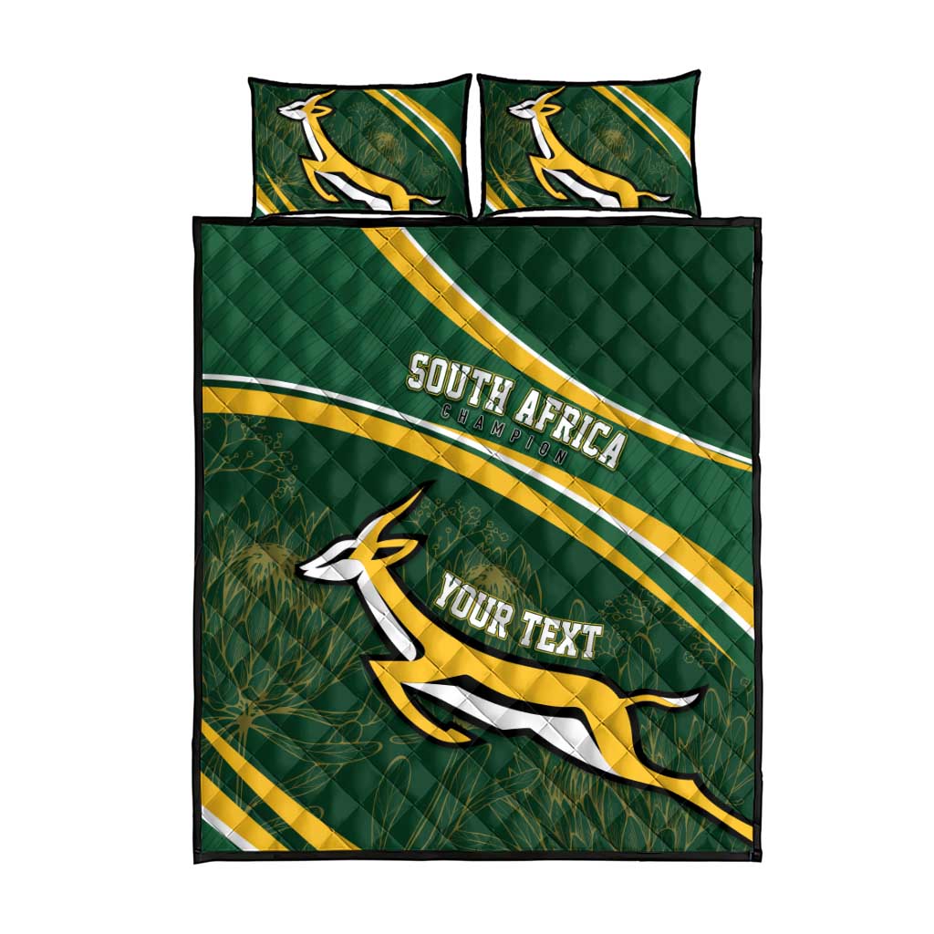South Africa Rugby Personalized Bokke Quilt Bed Set Springboks - Stronger Together - Wonder Print Shop