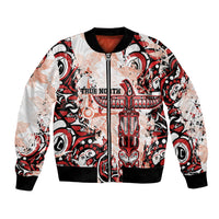 Canada Indigenous Haida Art Personalized Bomber Jacket True North