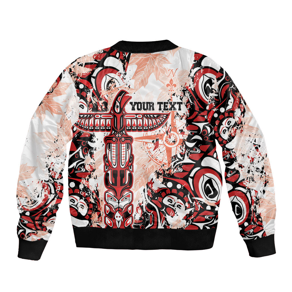 Canada Indigenous Haida Art Personalized Bomber Jacket True North