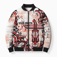 Canada Indigenous Haida Art Personalized Bomber Puffer Jacket True North