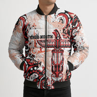 Canada Indigenous Haida Art Personalized Bomber Puffer Jacket True North