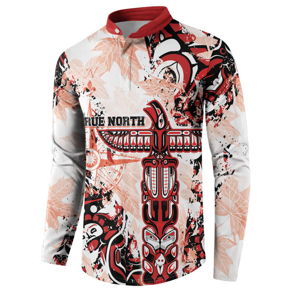 Canada Indigenous Haida Art Personalized Button Sweatshirt True North