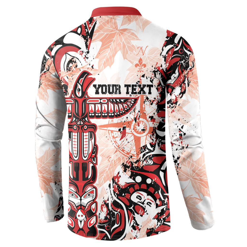 Canada Indigenous Haida Art Personalized Button Sweatshirt True North