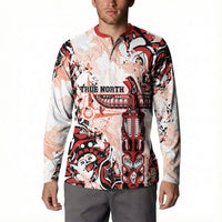Canada Indigenous Haida Art Personalized Button Sweatshirt True North