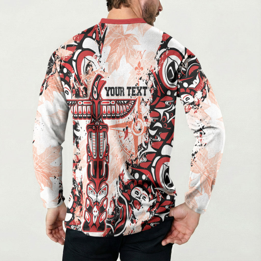 Canada Indigenous Haida Art Personalized Button Sweatshirt True North