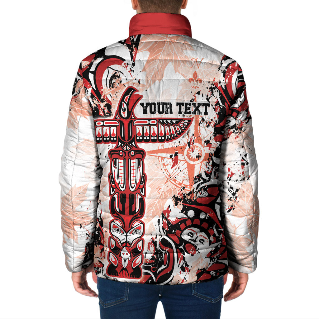 Canada Indigenous Haida Art Personalized Padded Jacket True North