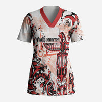 Canada Indigenous Haida Art Personalized Scrub Top True North
