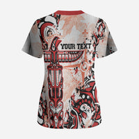 Canada Indigenous Haida Art Personalized Scrub Top True North