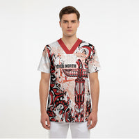 Canada Indigenous Haida Art Personalized Scrub Top True North