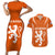 Personalised Netherlands Football Couples Matching Short Sleeve Bodycon Dress and Hawaiian Shirt Lionesses World Cup 2023 LT7 - Wonder Print Shop