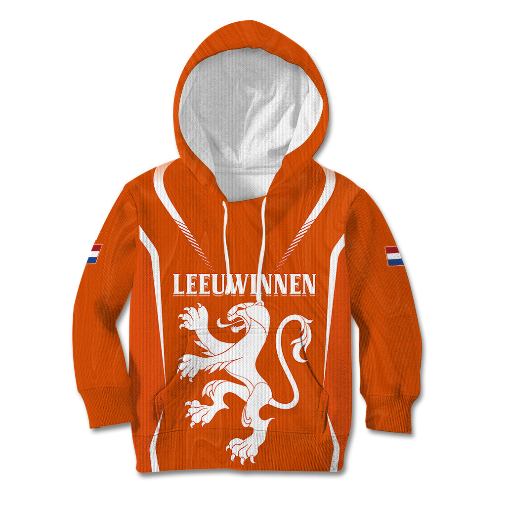 Personalised Netherlands Football Kid Hoodie Lionesses World Cup 2023 - Wonder Print Shop