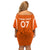 Personalised Netherlands Football Off Shoulder Short Dress Lionesses World Cup 2023 - Wonder Print Shop