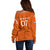 Personalised Netherlands Football Off Shoulder Sweater Lionesses World Cup 2023 - Wonder Print Shop