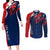 Personalised France Rugby Couples Matching Long Sleeve Bodycon Dress and Long Sleeve Button Shirts 2023 World Cup Allez Les Bleus Grunge Style LT7 - Wonder Print Shop