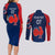 Personalised France Rugby Couples Matching Long Sleeve Bodycon Dress and Long Sleeve Button Shirts 2023 World Cup Allez Les Bleus Grunge Style LT7 - Wonder Print Shop