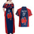 Personalised France Rugby Couples Matching Off Shoulder Maxi Dress and Hawaiian Shirt 2023 World Cup Allez Les Bleus Grunge Style LT7 - Wonder Print Shop