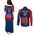 Personalised France Rugby Couples Matching Puletasi Dress and Long Sleeve Button Shirts 2023 World Cup Allez Les Bleus Grunge Style LT7 - Wonder Print Shop