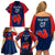 Personalised France Rugby Family Matching Off Shoulder Short Dress and Hawaiian Shirt 2023 World Cup Allez Les Bleus Grunge Style LT7 - Wonder Print Shop