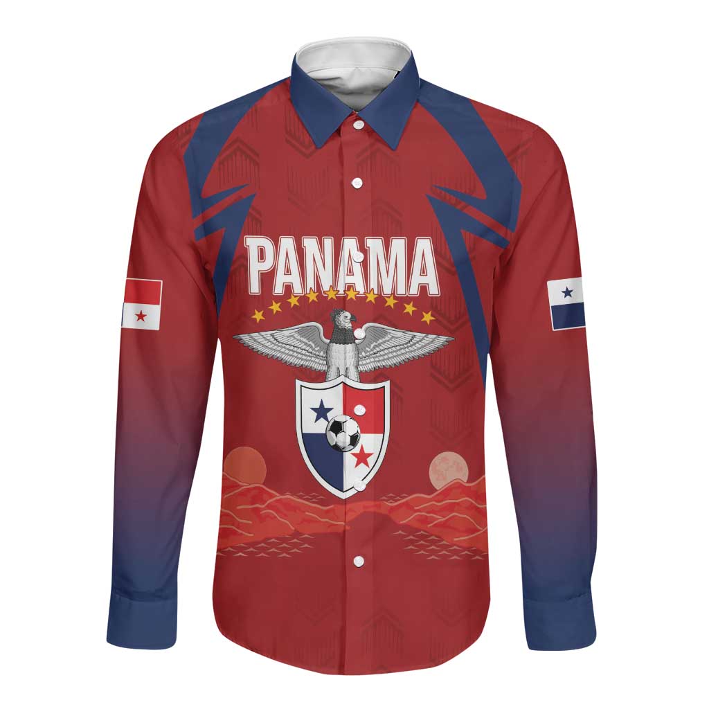 Afro-Panama Football 2026 Custom Long Sleeve Button Shirt La Marea Roja Making History - Wonder Print Shop