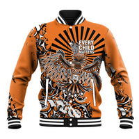 Canada Indigenous Orange Baseball Jacket Haida Art Thunder Bird