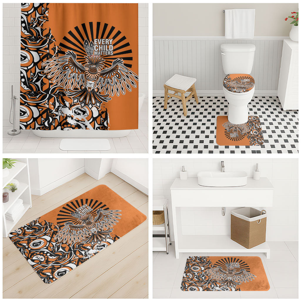 Canada Indigenous Orange Bathroom Set Haida Art Thunder Bird