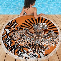Canada Indigenous Orange Beach Blanket Haida Art Thunder Bird