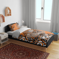 Canada Indigenous Orange Bedding Set Haida Art Thunder Bird