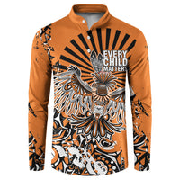 Canada Indigenous Orange Button Sweatshirt Haida Art Thunder Bird