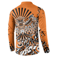 Canada Indigenous Orange Button Sweatshirt Haida Art Thunder Bird