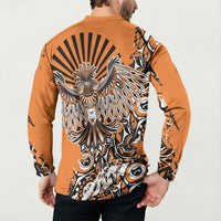 Canada Indigenous Orange Button Sweatshirt Haida Art Thunder Bird