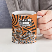 Canada Indigenous Orange Ceramic Mug Haida Art Thunder Bird