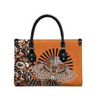 Canada Indigenous Orange Leather Bag Haida Art Thunder Bird