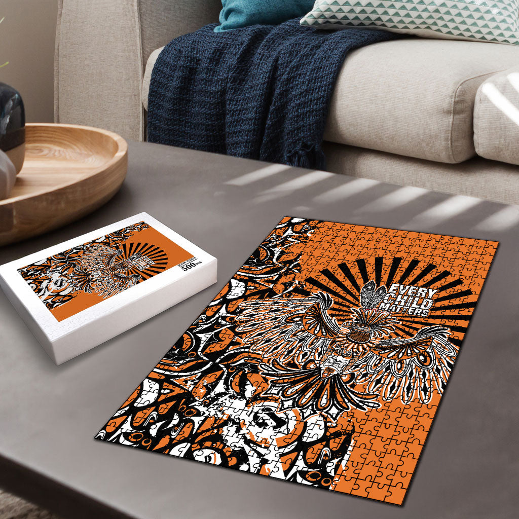 Canada Indigenous Orange Puzzle Haida Art Thunder Bird