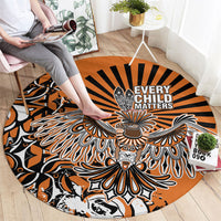 Canada Indigenous Orange Round Carpet Haida Art Thunder Bird