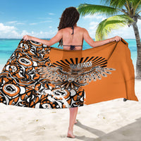 Canada Indigenous Orange Sarong Haida Art Thunder Bird