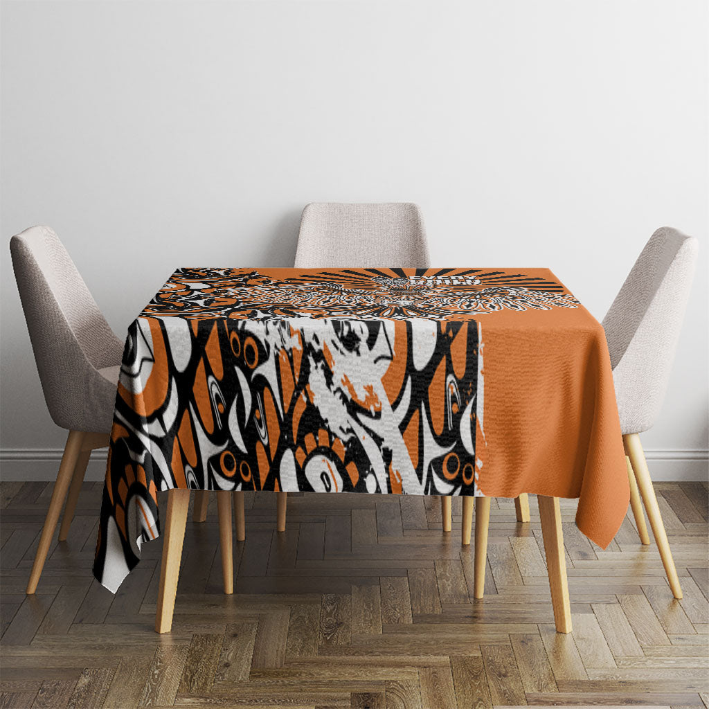 Canada Indigenous Orange Tablecloth Haida Art Thunder Bird