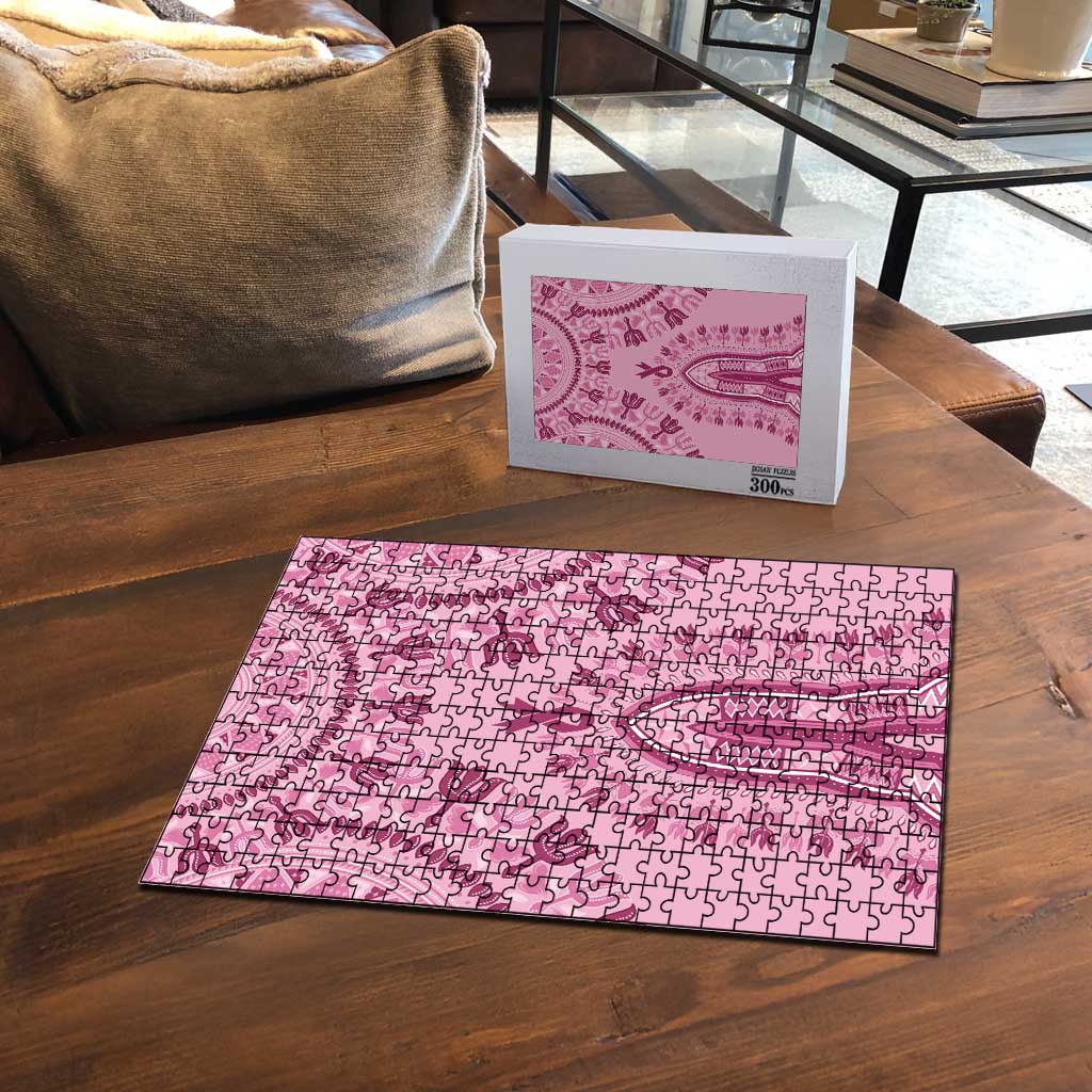 Dashiki Glamorous Pink Puzzle Breast Cancer Awareness - Wonder Print Shop