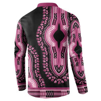 Breast Cancer Awareness Pink Ribbon Button Sweatshirt Dashiki Style - Wonder Print Shop