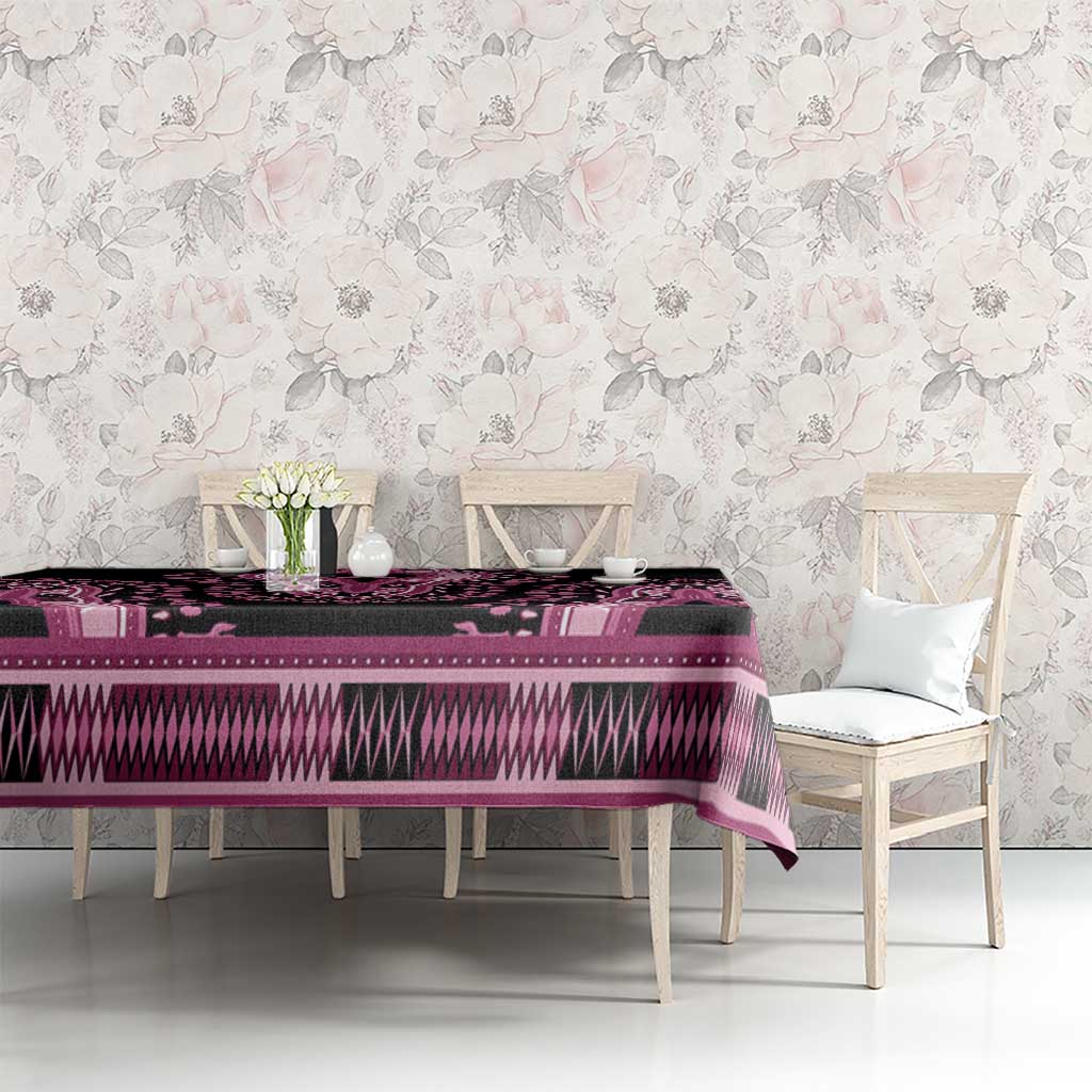 Breast Cancer Awareness Pink Ribbon Tablecloth Dashiki Style - Wonder Print Shop