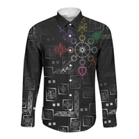 Afro Haiti Vodou Milokan Long Sleeve Button Shirt